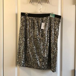 Silver sequin skirt